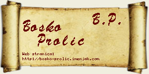 Boško Prolić vizit kartica